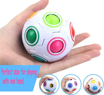 TANCH Magic Rainbow Ball Puzzle Cube Fidget Stress Relief Ball Brain Teasers Games Toys for Kids Adults (12 Holes)