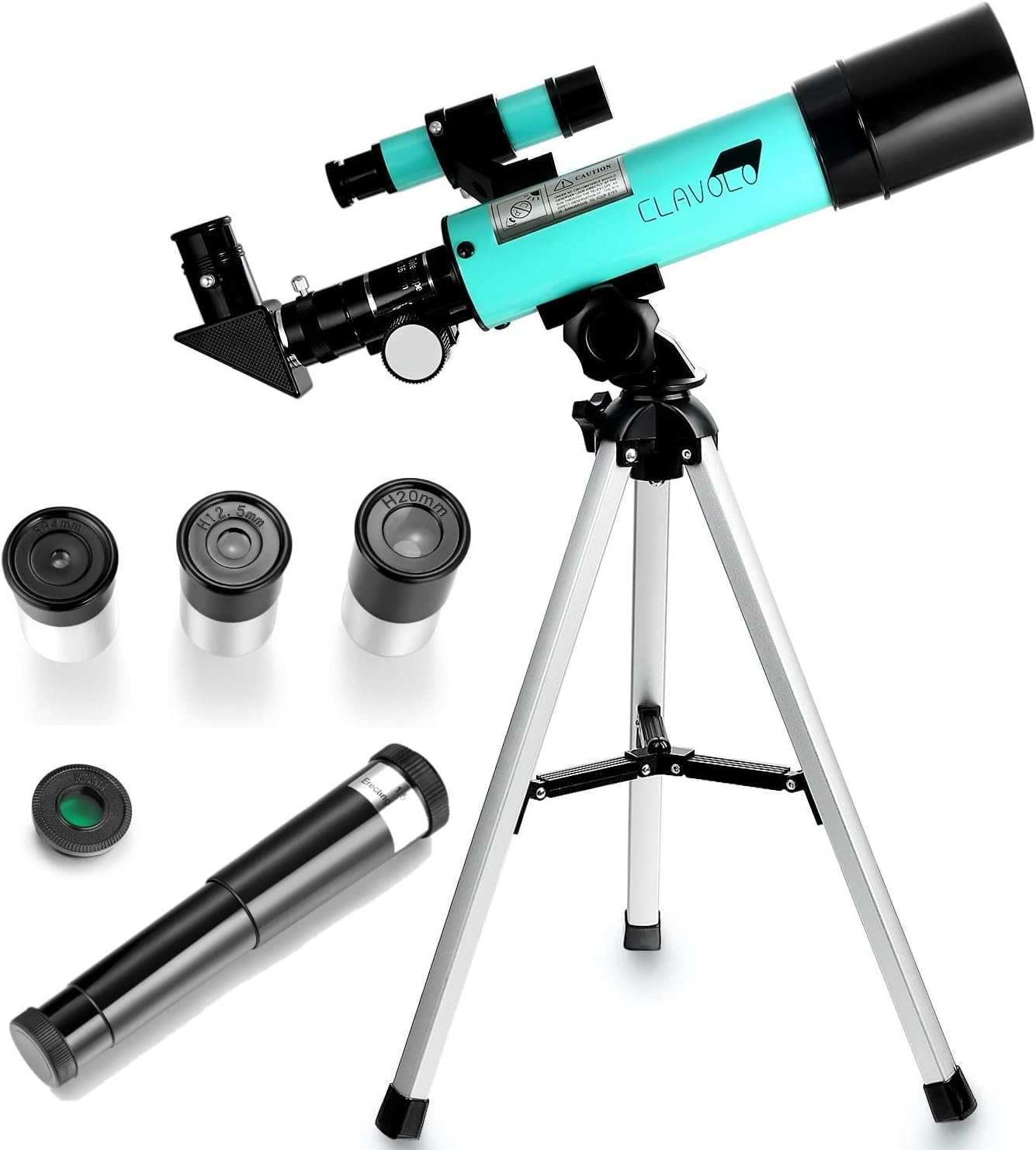 Refractor Telescope with Finder Scope for Kids & Astronomy Beginners, Travel Telescope with 3 Eyepieces Magnification 18X – 135X