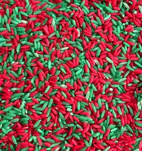 Christmas Rice Filler for Sensory Bins, Red & Green Rice for Sensory Christmas Activity, DIY Sensory Pretend Play (8 Cups)