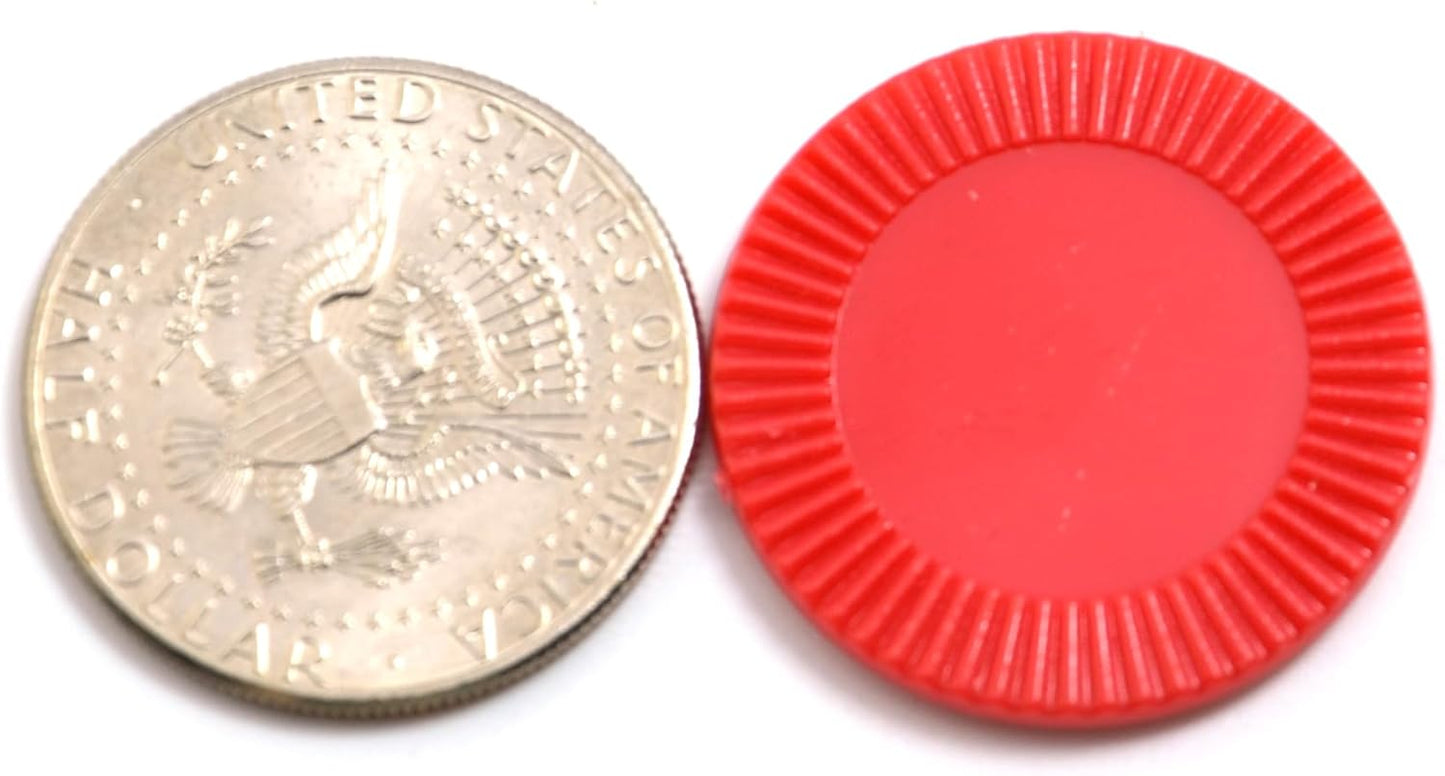 Smartdealspro 64pcs 32mm/1.26 Inch Opaque Plastic Learning Counters Disks Mini Poker Chips Game Tokens with Storage Box (Red)