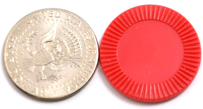 Smartdealspro 64pcs 32mm/1.26 Inch Opaque Plastic Learning Counters Disks Mini Poker Chips Game Tokens with Storage Box (Red)