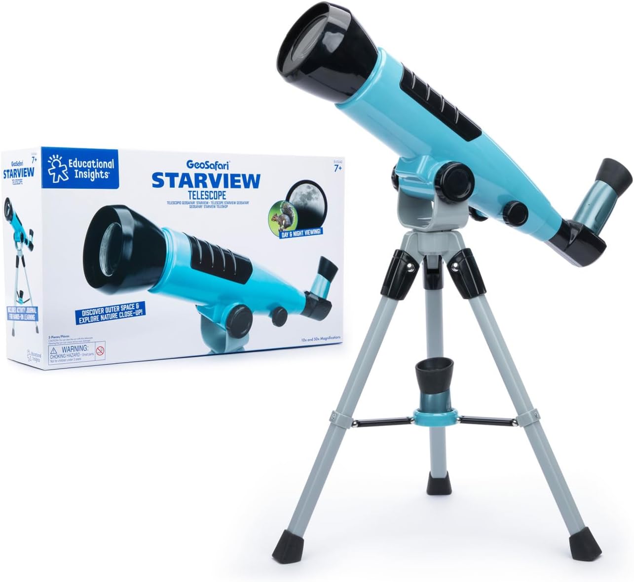 Educational Insights GeoSafari Starview Telescope - Kids Telescope for Beginners, Beginner Astronomy Telescopes, Stargazing & Viewing Planets, Home or Classroom Set, Space & STEM Gifts for Ages 7+