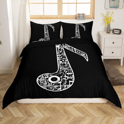 Drum Kit Comforter Cover Abstract Musical Instruments Bedding Set for Kids Boys Teens,Pop Music Duvet Cover Modern Rock Quilt Cover, Teal Laser Light Bedroom Decor Twin Size Blue Green Black