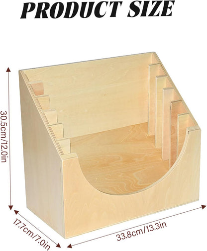 Wooden Dressing Board Stand for 6 Frames Montessori Toy Organizer Beechwood Clothing Frame Holder for Toddler Learning & Storage Wood Montessori Toy Dressing Board, Wooden