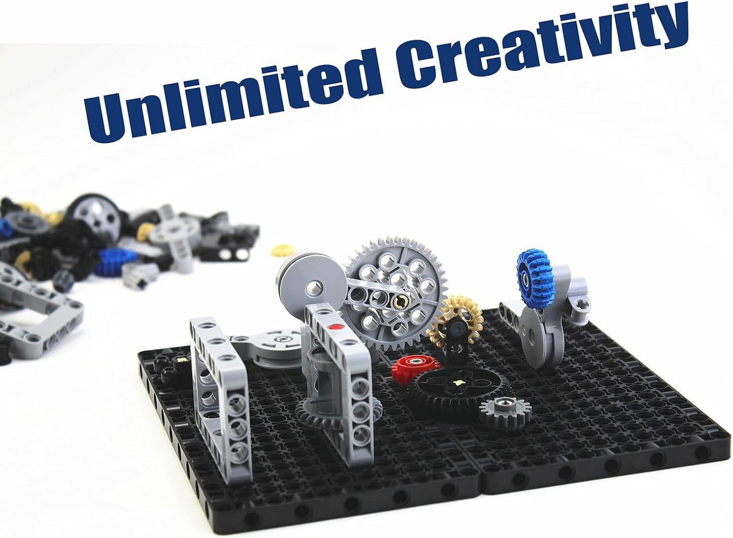496 Pcs Technical Parts Building Blocks Gears Axle Pin Connector Compatible with Major Brand Toy Technical Cam Worm Cogs Gears Steering Parts Differential Engine Kit MOC Pieces for Replacement