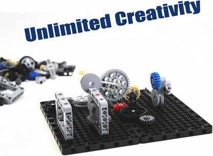 496 Pcs Technical Parts Building Blocks Gears Axle Pin Connector Compatible with Major Brand Toy Technical Cam Worm Cogs Gears Steering Parts Differential Engine Kit MOC Pieces for Replacement