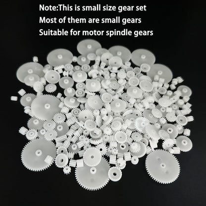 200PCS Module 0.5 Plastic Gear Single Gear Spindle Gear Small Motor Gears for DC Motor RC Car Robot DIY Model Toy Parts (White)