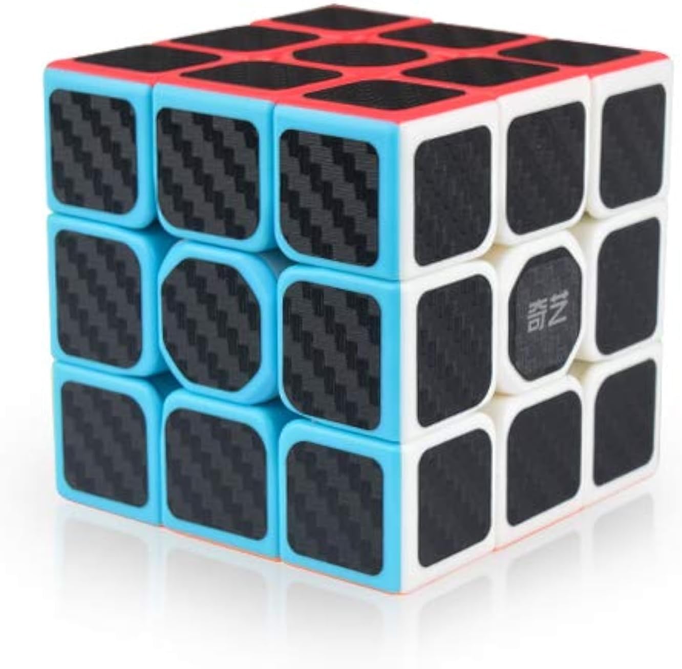 Little Golden Elephant QY Toys Warrior W Speed Cube 3x3- Smooth Carbon Fiber Sticker Magic Cube 3x3x3 Puzzles Toys, The Most Educational Toy to Effectively Improve Child's Concentration and Memory