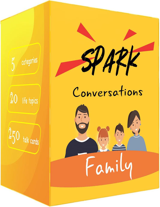 Conversation Cards for Family - Spark Family Conversations - Family Card Games for Adults, Teens, Kids - Chat Cards Family Pack (250 Cards)