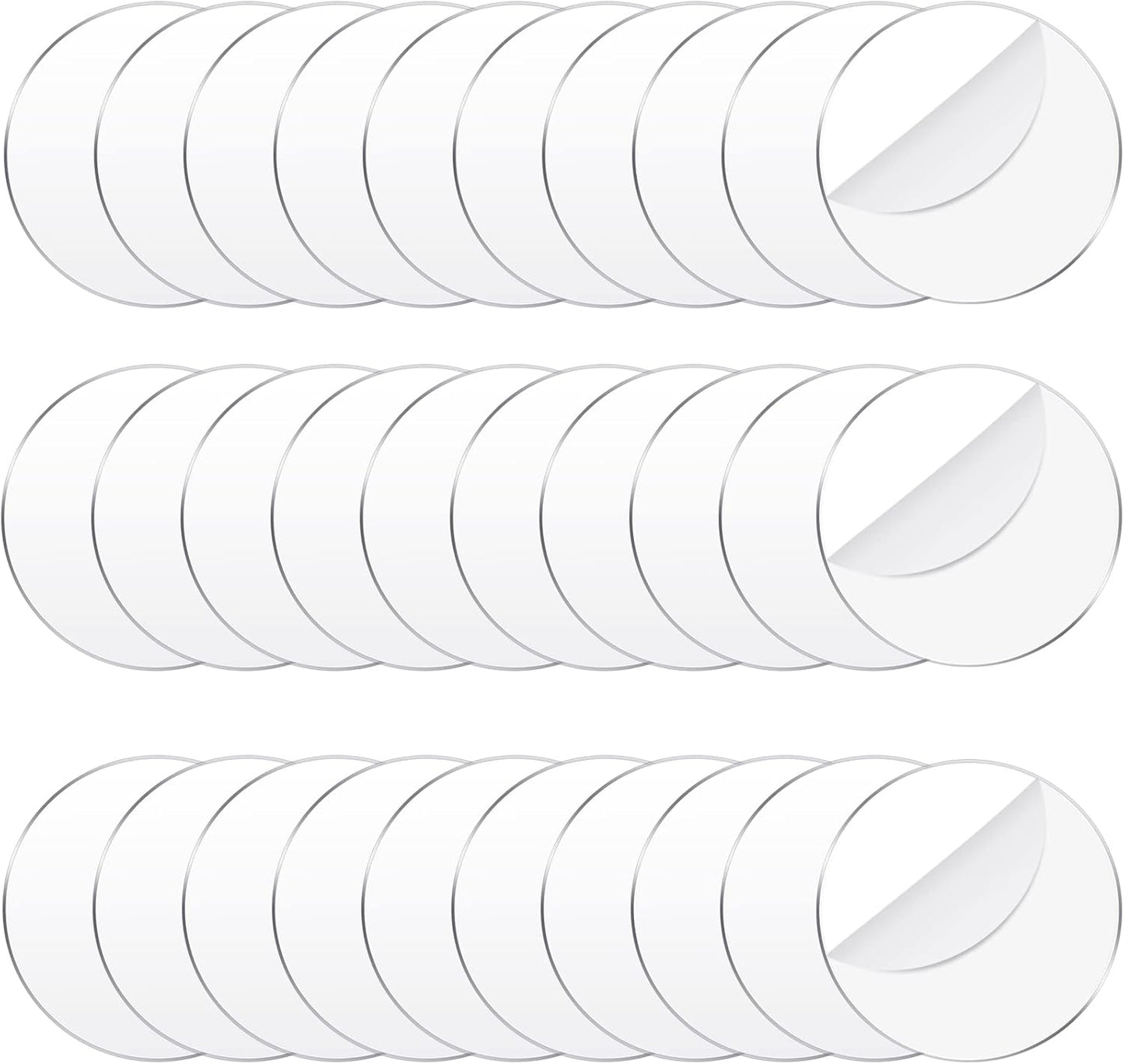 Jetec 30 Pcs 4 Inch Acrylic Circle Blanks Clear Disc Round Transparent Acrylic Coasters Ornament Blanks Miniature Bases for Crafts Christmas Ornament DIY Art Projects Supplies