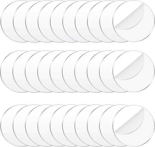 Jetec 30 Pcs 4 Inch Acrylic Circle Blanks Clear Disc Round Transparent Acrylic Coasters Ornament Blanks Miniature Bases for Crafts Christmas Ornament DIY Art Projects Supplies