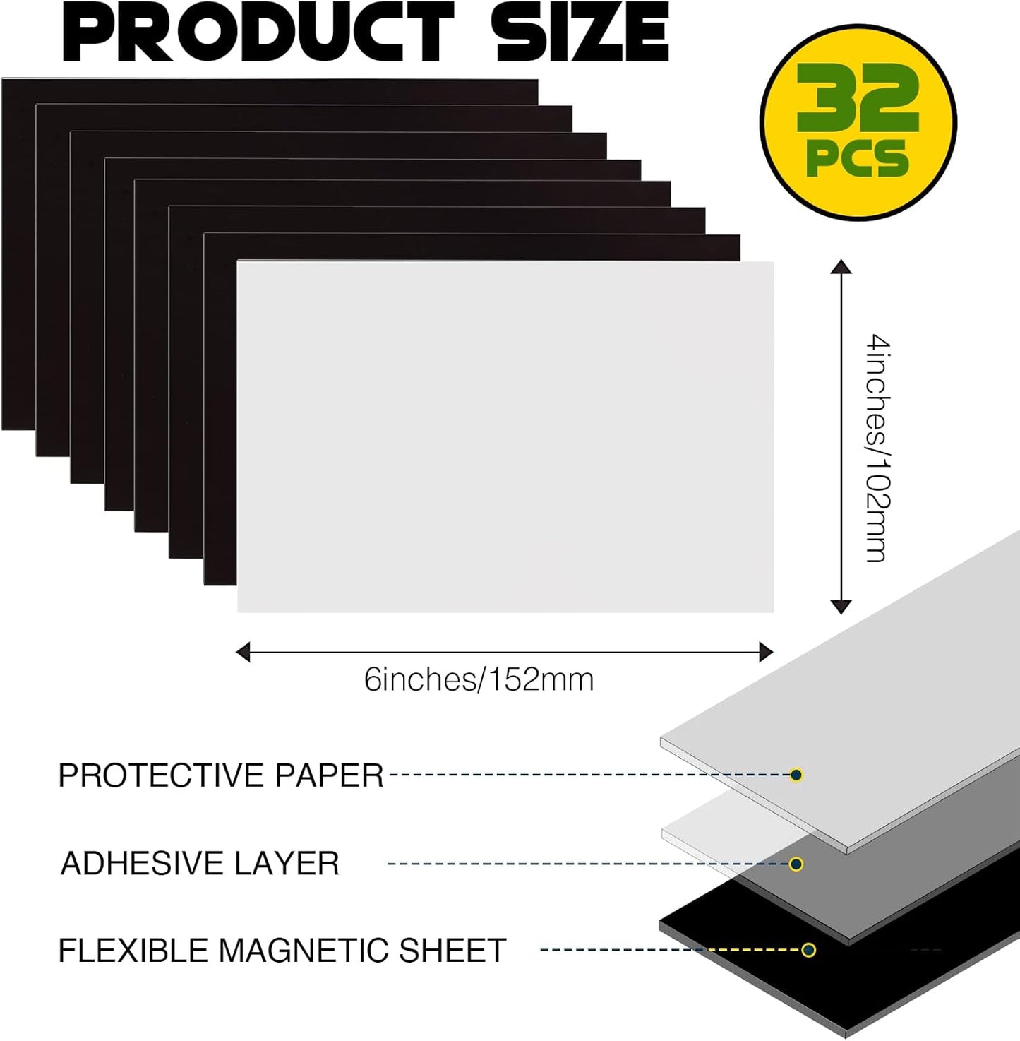 Adhesive Magnetic Sheets for Letter Size 8.5x11 (Pack of 8),Magnet Sheets with Self-Stick Adhesive for Home/Classroom/Office,Easy Cut DIY Paper Craft Magnet