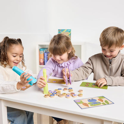Miniland Board Game for Kids +5, Develops Fine Motor Skills, Come with Wooden Bugs, Tweezers and Game Boards, Children Memory and Pincer Grasp | Catch The Bug