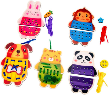 getuse Lacing Cards Sewing Kit for Preschoolers and Kids Threading Activity Developing Imagination Lacing Playing Games Sewing Cards- Fruit