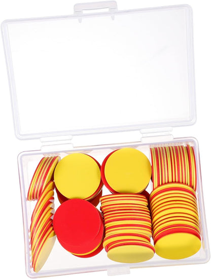 100Pcs Educational Counting Chips for Boys and Girls Plastic Round Disks Two-Color Math Teaching Aids for Home Learning and Classroom Activities