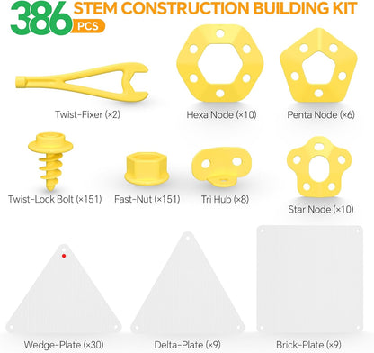 Fort Building Kit for Kids Ages 5+, 386 PCS Large Family DIY STEM Castle Construction Set 59″ x 47″, Hands-On Engineering Play Toy, Parent-Child Cooperative Indoor & Outdoor Building Activity