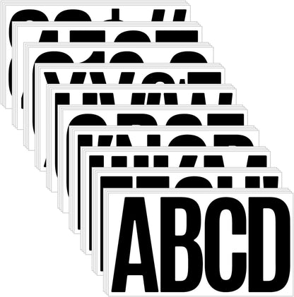 480 Pcs Waterproof 3" Vinyl Alphabet & Number Stickers - Self-Adhesive for Mailboxes, Windows, Doors, Signs, Vehicles & More, Black