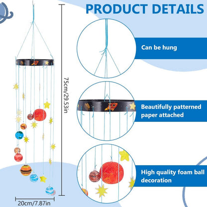 WEBEEDY 3D Solar System Model Foam Ball Kit Complete DIY Hanging Solar Project Kit with Foam Ball Pigment Brush,Make Your Own Solar System for Hanging Space Party Christmas Birthday Gift