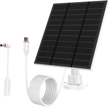 Solar Panels for Ring Camera Outdoor (New Generation) 5W 5V Solar Panel Charger with USB-C&Plug for Spotlight Cam Plus&Stick Up Cam Pro.Waterproof IP65 360°Adjustable 2M Cable (Black, 1)