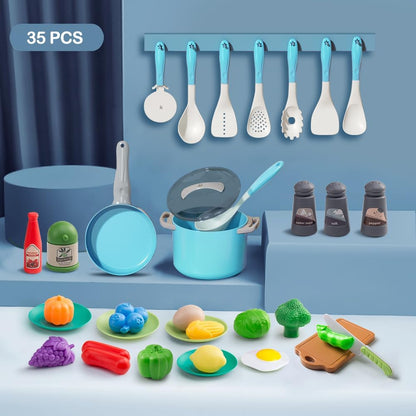 150Pcs Kitchen Playset, Toddlers Pretend Cooking Cookware Accessories, Food, Picnic Blanket, Fruits, Veges, 2Pack Shopping Storage Basket, Dessert and Prop Money, Gift for Kids (Pink)