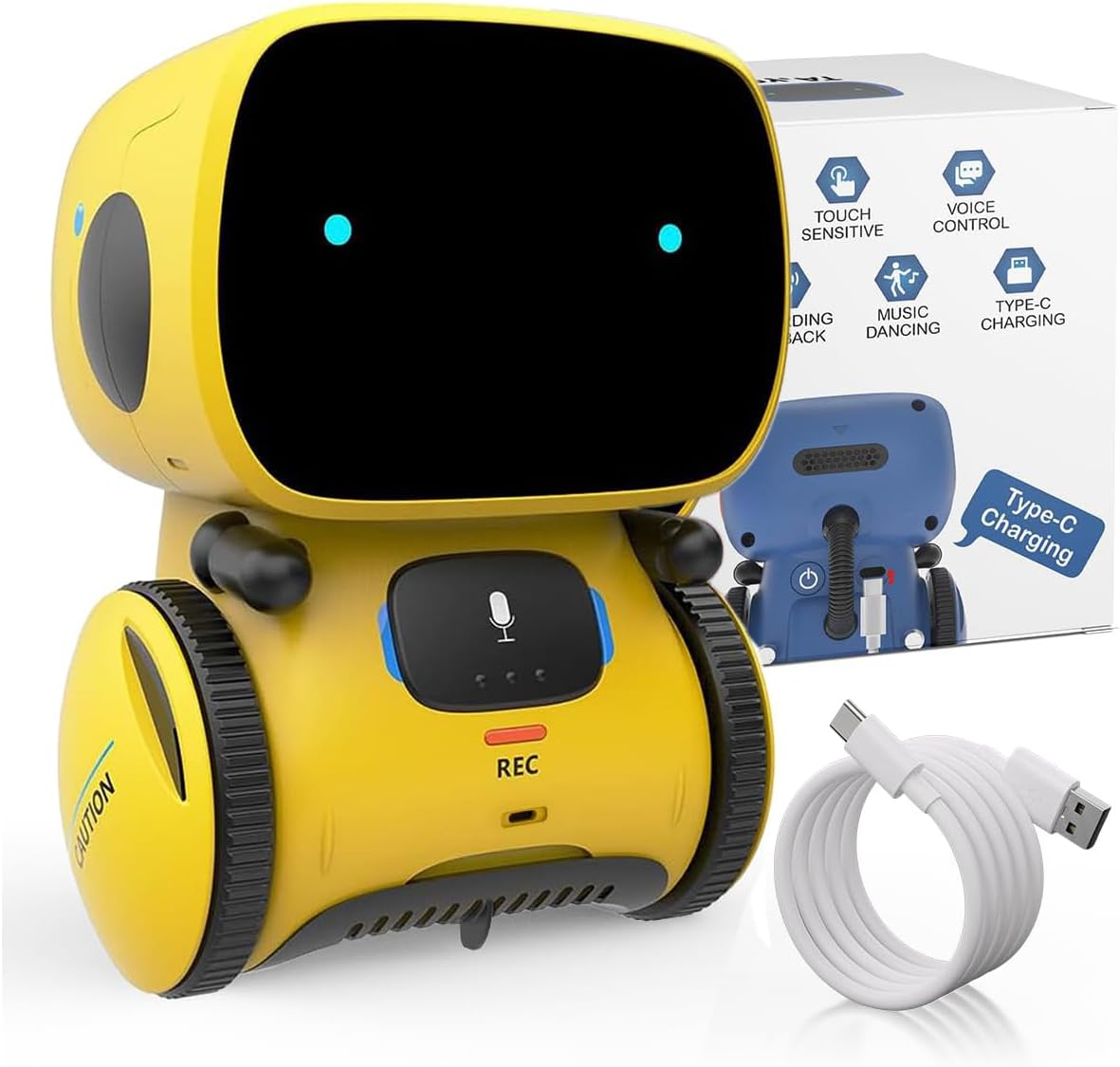 98K Kids Robot Toys for Girls and Boys, Touch and Voice Control Robots Interactive Smart Talking Robots Intelligent Partner and Teacher with Singing, Dancing, STEM Toy Gifts for Kid Age 3 and Up