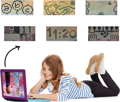 LEXiBOOK Disney Frozen 2 - Educational and Bilingual Laptop Spanish/English - Girls Toy with 124 Activities to Learn, Play Games and Music with Elsa & Anna - Blue/Purple, JC598FZi2