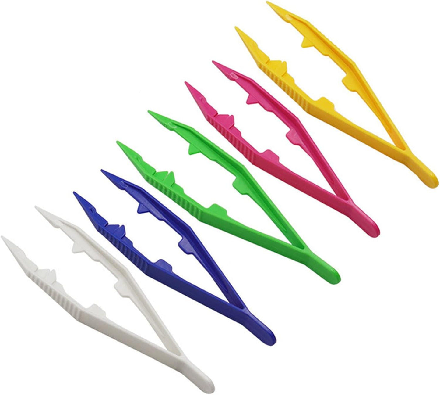 OVERTOYOU 5Pcs Kids Safety Plastic Beads Tweezer for Puzzle Bead Model Building Kits Children DIY Toy Art Crafts Accessories Tool, As the Picture Shows