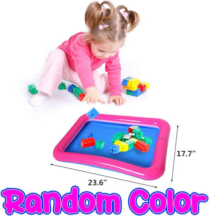 Topwon Inflatable Sand Tray for Kids - Portable Sand Box with Molds - Random Color (Random Color, 23x17)