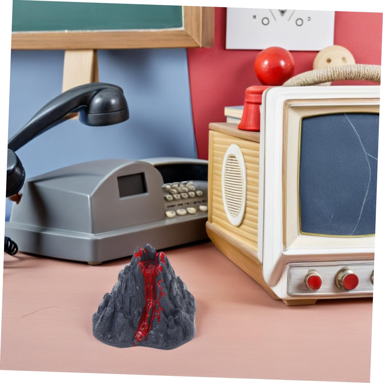 16pcs Miniature Erupting Volcano Model Realistic Plastic Volcano for Science Experiments and Educational Demonstrations for Tabletop Displays and Micro Landscapes