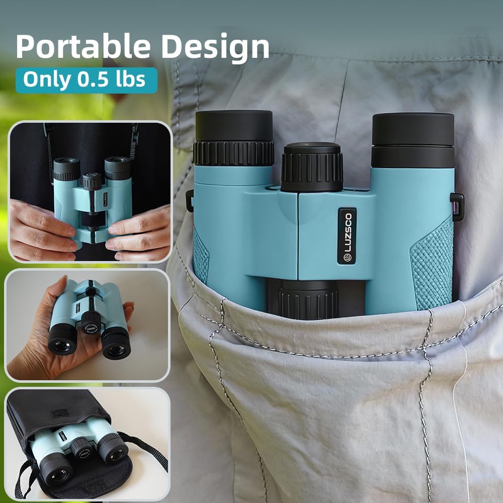 Binoculars for Kids 8-12, 10x25 Kids Binoculars for Nature Exploration, HD Childrens Binocular for Bird Watching, Hiking, Camping, Outdoor Adventure - Purple