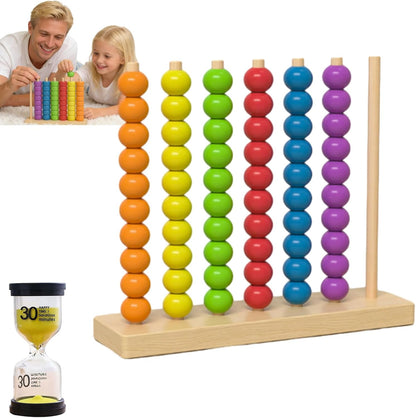 Color Matching Stacking Puzzle Game, Fast Pattern Challenge Ring Stack Puzzle for 2 Players, Competitive Tabletop Brain Teaser with Rack, Rings & Cards (Large Size)