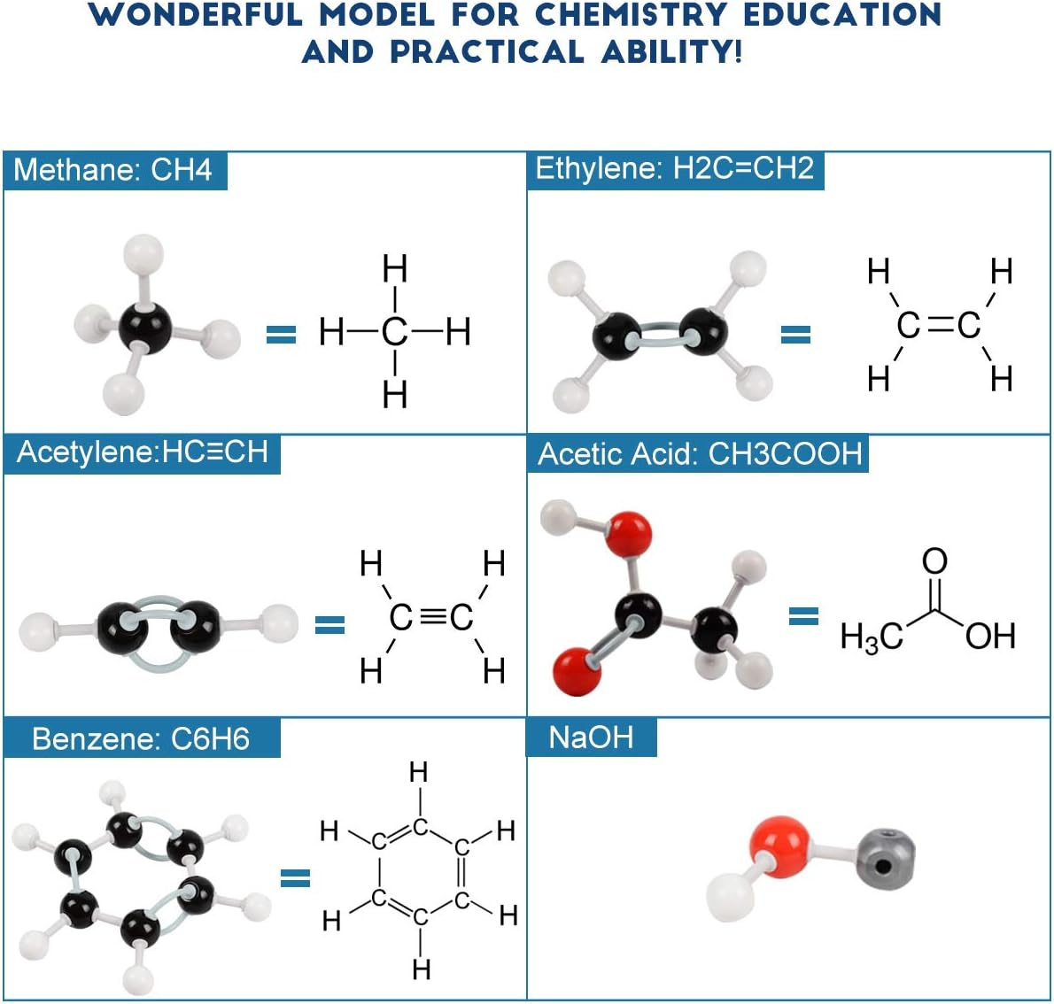 Organic Chemistry Model Kit (307 PCS) – Armyte Chemistry Molecular Model for Teacher Student and Young People Academic Chemistry Education, Pack with Atoms, Bonds, Electron Orbital (Colorful)