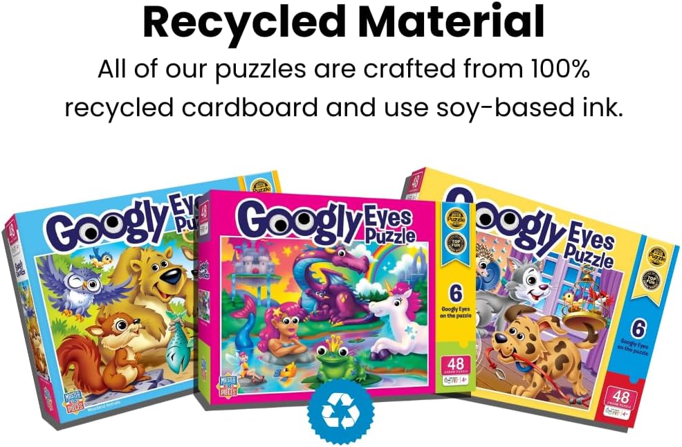 MasterPieces – 48 Piece Jigsaw Puzzle for Kids 4+ Years, Pets with Googly Eyes, Educational and Fun Game, Gift Idea for Children, 19" x 14