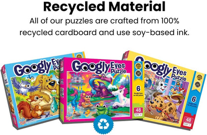 MasterPieces – 48 Piece Jigsaw Puzzle for Kids 4+ Years, Pets with Googly Eyes, Educational and Fun Game, Gift Idea for Children, 19" x 14