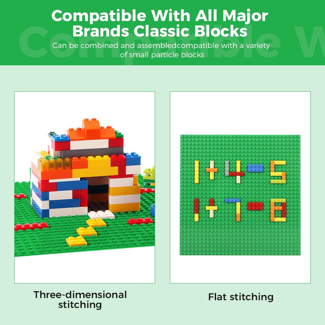 Classic Baseplates Building Plates-10" x 10" Building Boards,100% Compatible with All Major Brands and Activity Table, Creative Platforms Mats for Toy Bricks (Sand, 8 Pack)
