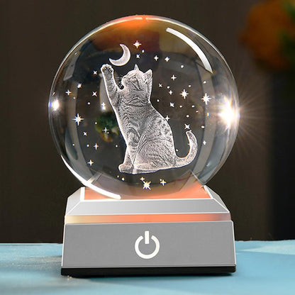 3D Solar System Crystal Ball Universe Glass Ball Space Astronomy Gift Planets Model Science Astrophysics Gifts Solar System Night Light Glass Globe Decor with 12 Colorful Modes Light Base