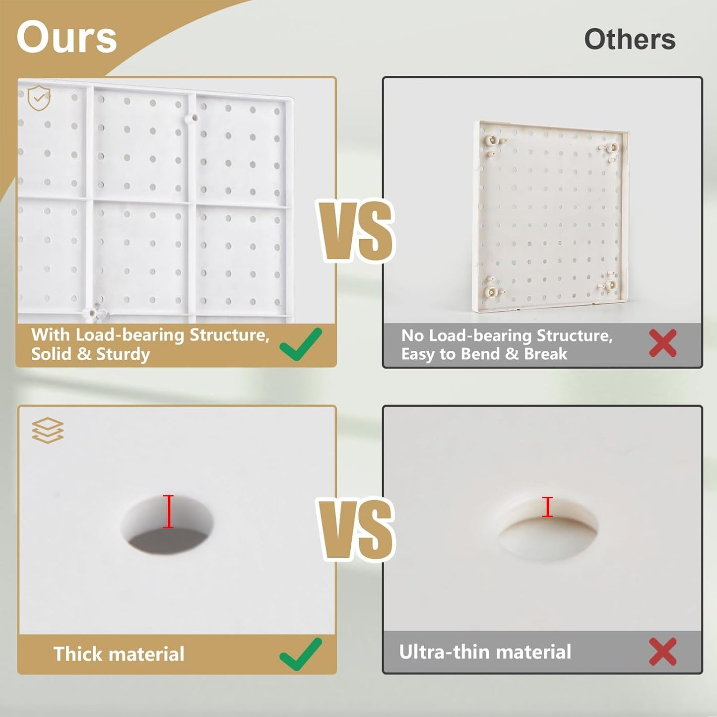 FZK Peg Board with Hooks, Plastic Pegboard Kit with 4 White Pegboards and Accessories, Peg Board Wall Organizer for Office and Craft Room