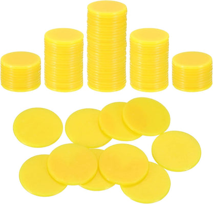 uxcell 120Pcs 1 Inch Poker Chips, Plastic Bingo Chips Learning Counters Counting Counters Disks Markers Opaque Game Tokens for Game Play Math Counting, Pink, Flat