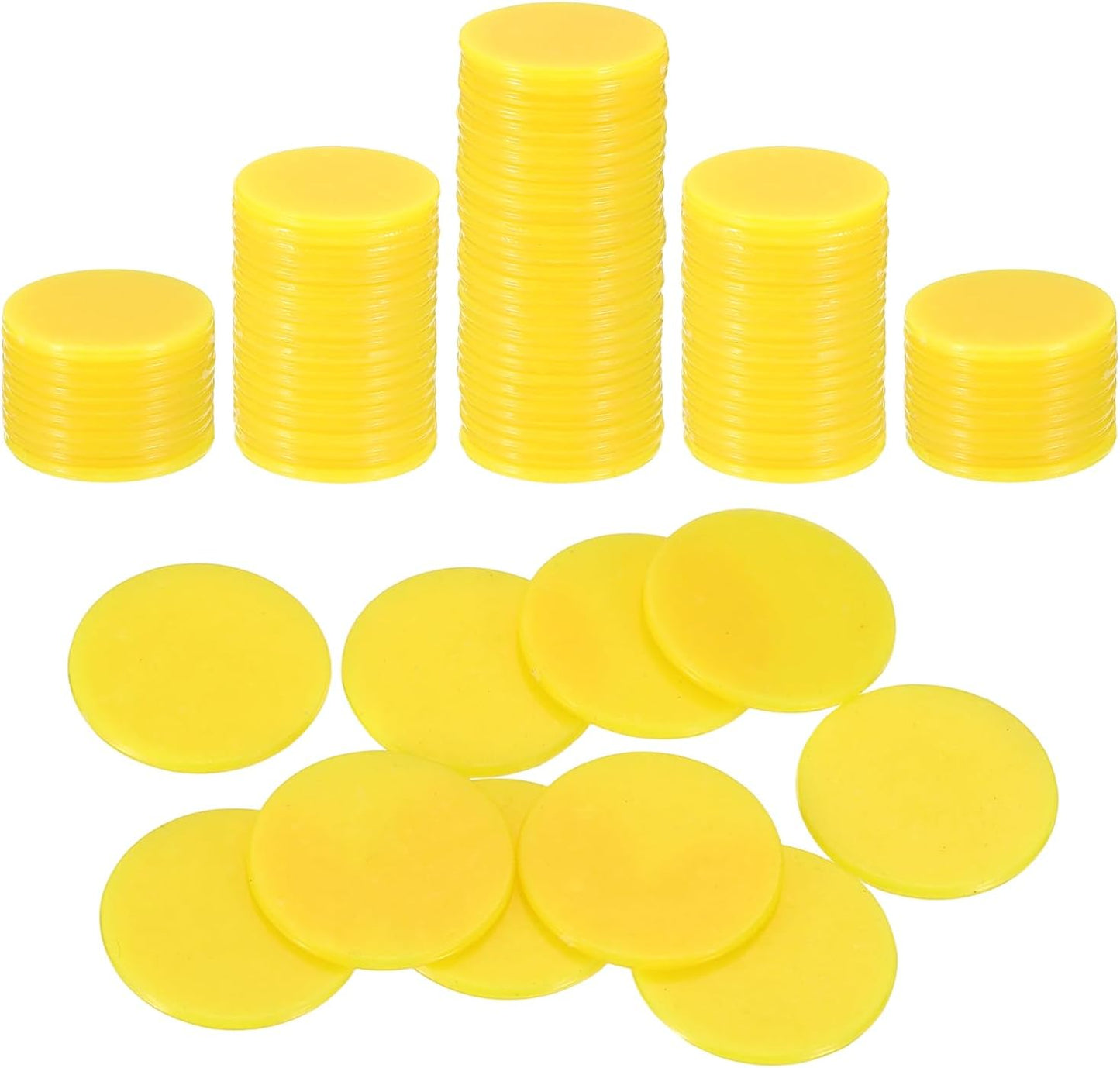 uxcell 100Pcs 1 Inch Poker Chips, Plastic Bingo Chips Learning Counters Counting Counters Disks Markers Opaque Game Tokens for Game Play Math Counting, Purple, Flat