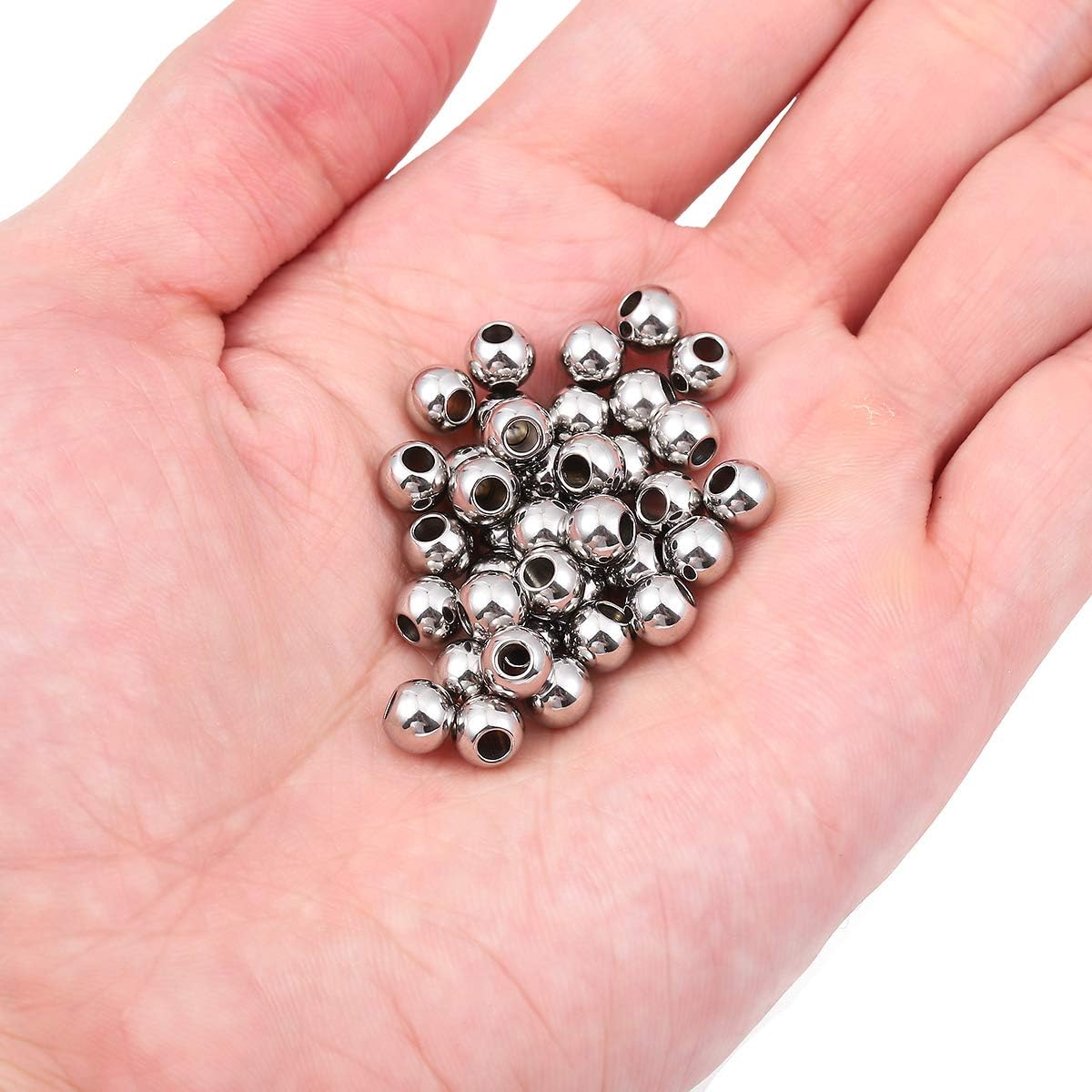 BEADIA Stainless Steel Spacer Beads 3x2.5mm Round Loose Charm Caps Beads for DIY Jewelry Making 100pcs with 1mm Hole