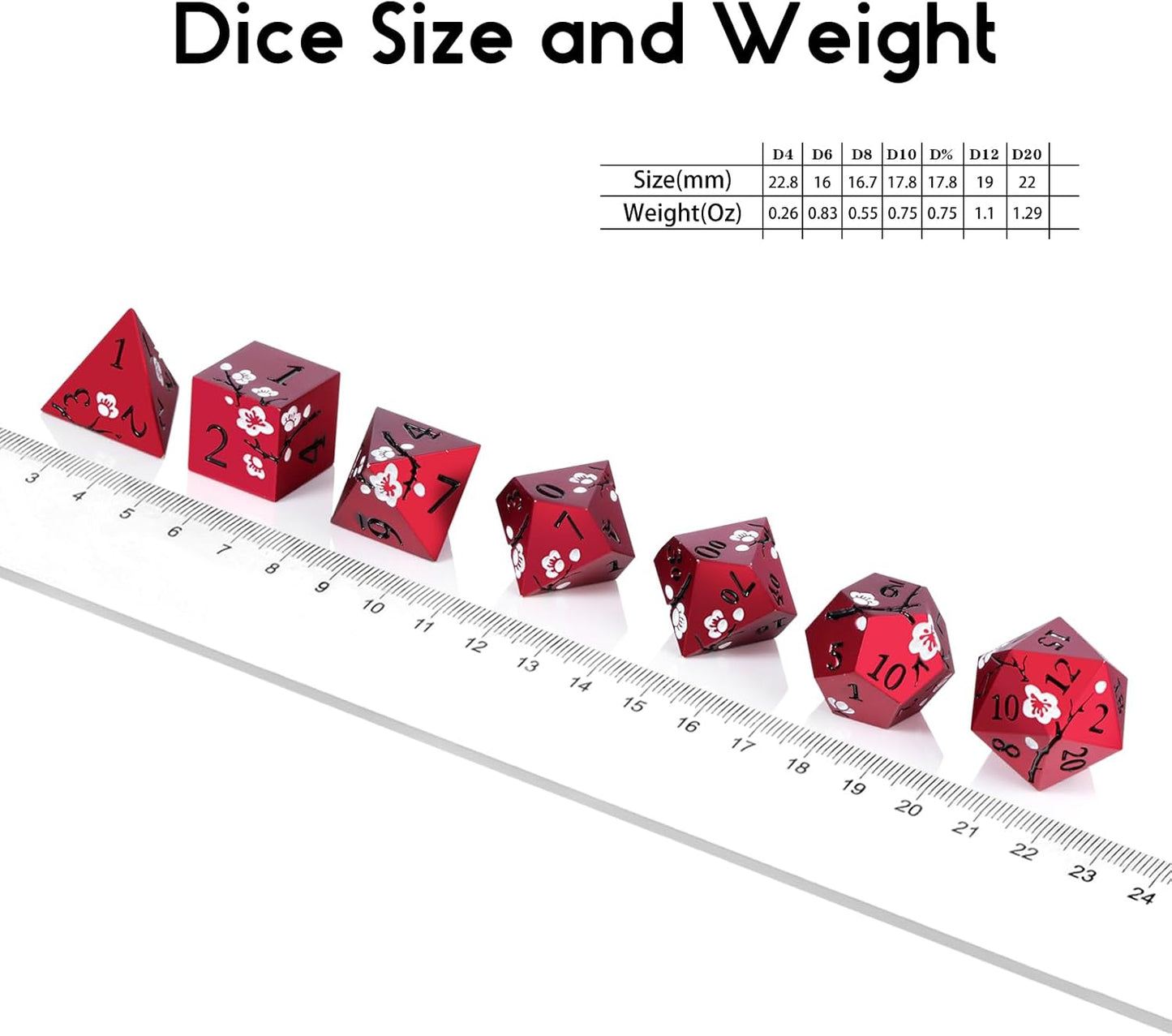 DnDnD Heavy Polyhedral Metal Dice Set with Metal Box, 7-die Shiny Blue Surface with Golden Number for RPG,Dungeons and Dragons,Pathfinder,Shadowrun,D&D,Role Palying Game and Math Teaching - Colors A