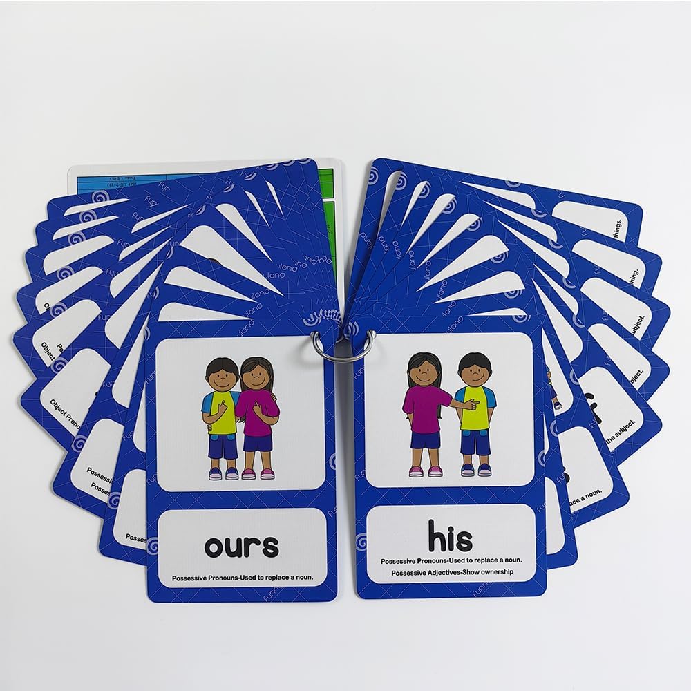 Lilias Irregular Past Tense Verbs English Grammar Double-Side Learning Flash Cards - 24 Card Set for Homeschool, Preschool, Primary School, ESL, Autism, Vocabulary Building