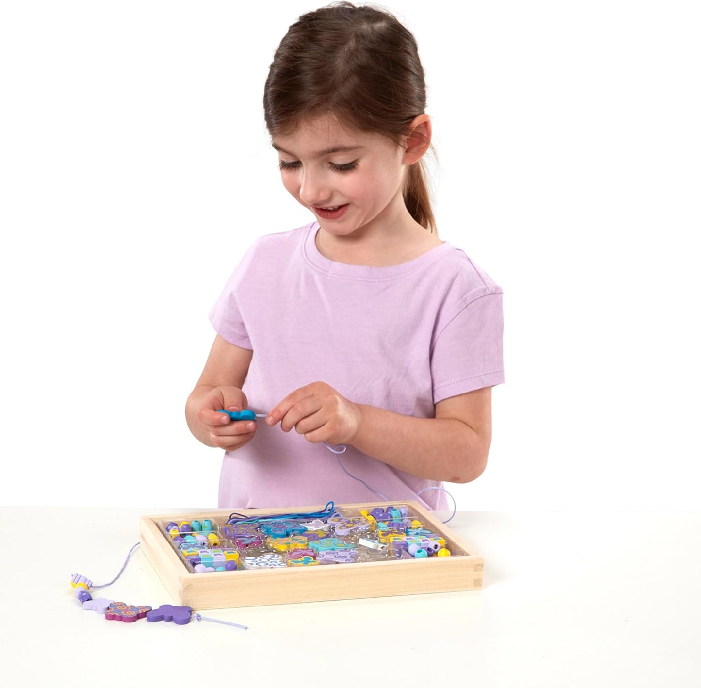 Melissa & Doug Sweet Hearts and Butterfly Friends Bead Set of 2-250+ Wooden Beads