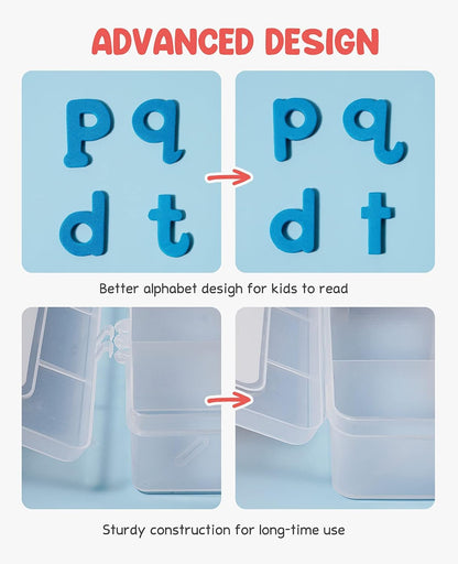 Gamenote Classroom Magnetic Letters Kit 178 Pcs with Double-Side Magnet Board - Foam Alphabet Letters for Kids Spelling and Learning