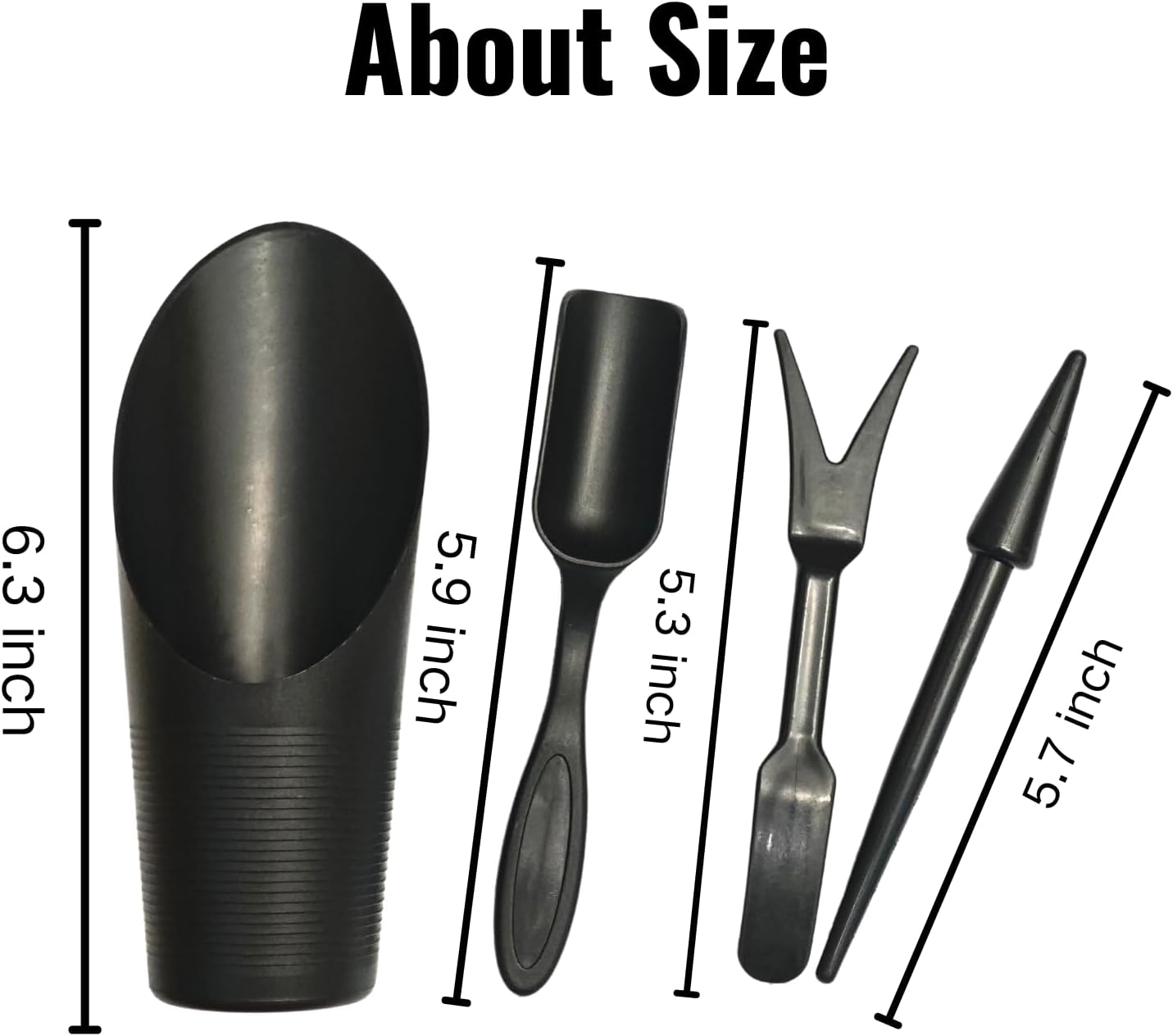 Garden Shovel Hand Tools Transplanting Potting Bonsai Soil Scoop Plastic Succulent Kits,Mini Garden Plant Care Shovel Soil (Black)