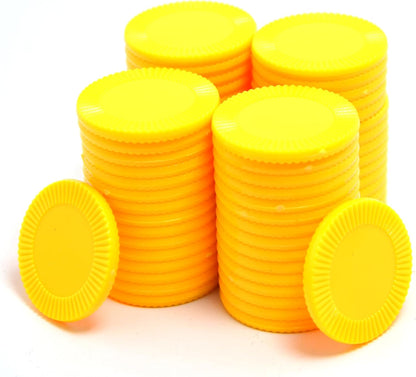 Smartdealspro 64pcs 32mm/1.26 Inch Opaque Plastic Learning Counters Disks Mini Poker Chips Game Tokens with Storage Box (Red)