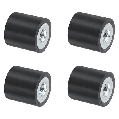 uxcell 4Pcs 20 x 10mm M6 Female Thread Rubber Mounts, Vibration Isolator, Replaces Anti Vibration Pads Flat Silent Block Base Block