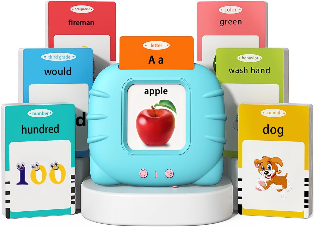 Kidzdo Educational Learning Toys for Toddlers, 540 Sight Words Talking Flash Cards with Music, Montessori Pocket Speech Therapy Toys, Teaching/Birthday Gifts for Ages 2 3 4 5 Years Old Girls (Pink)