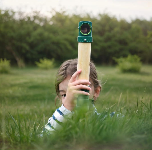Hape Hide &-Seek Periscope| Bamboo & Plant Plastic Periscope for Hide &-Seek & Spy Games for Children Ages 5 & Up, Green (E5569)
