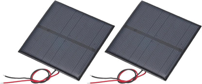 MECCANIXITY 2 Pcs 5.5V 0.44W 70mA Mini Solar Panels, Small Polycrystalline Solar Cell Panel with 2 Cable for DIY Electric Toy Materials Kits Charger, 60mm x 60mm